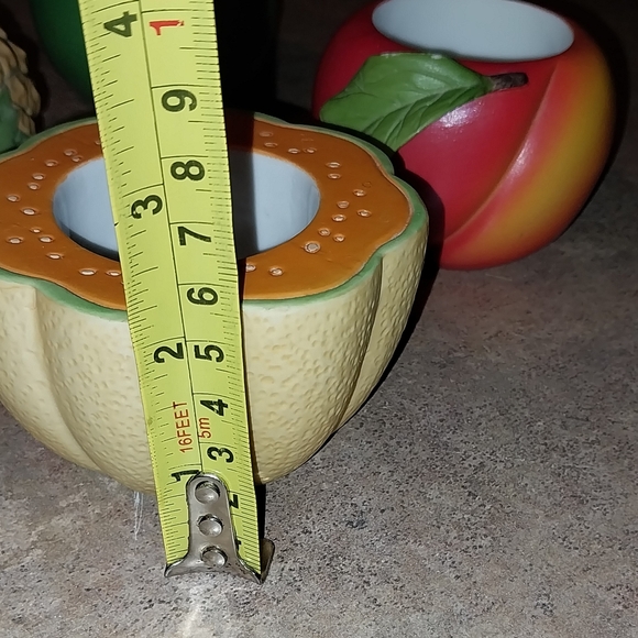 Party Light Ceramic Tealight candle holders peach, pineapple, cantaloupe & Apple - Picture 3 of 12